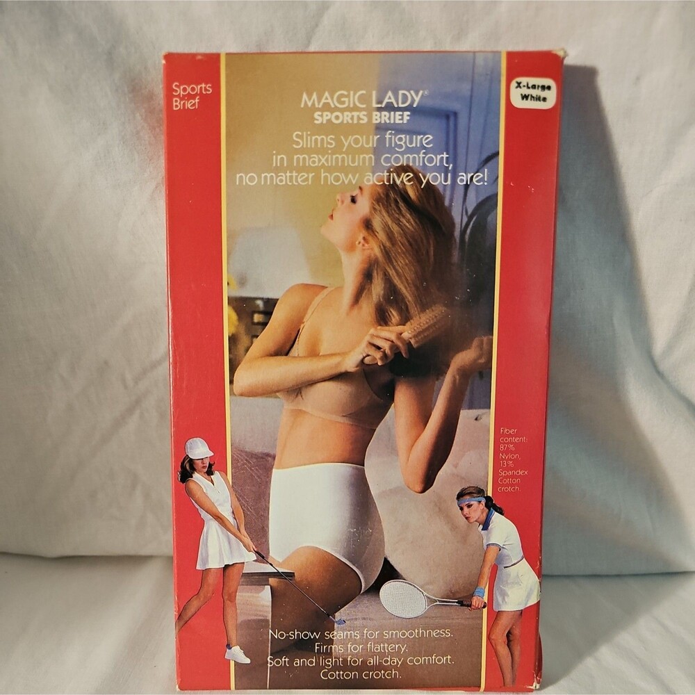 NIB Vintage 70s Magic Lady Sports Briefs White Size X-Large